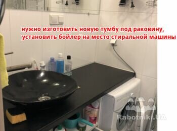 Установка сантехники, покраска стен