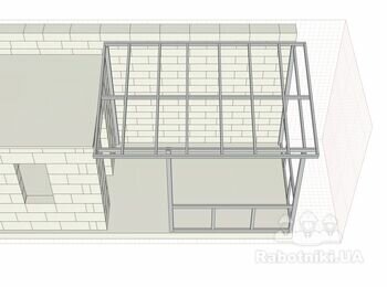 Веранда из профильного металла с накрытием профнастила
