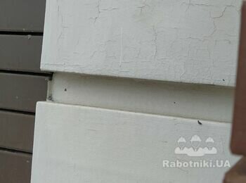 Фасад. 500 м.п. декор планки: снять краску, пошпаклевать, покрасить