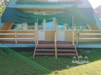 Обшивка вагонкою, імітацією бруса, Отвори під металопластик біля моря)