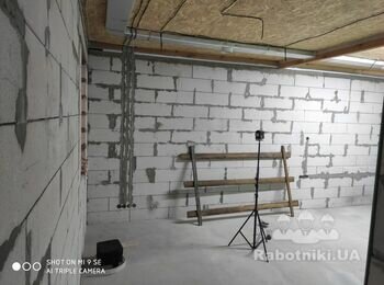 Шпаклівка стін під фарбування (гіпсокартон+газоблок)