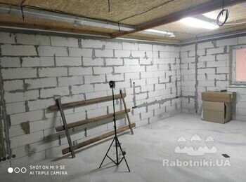 Шпаклівка стін під фарбування (гіпсокартон+газоблок)