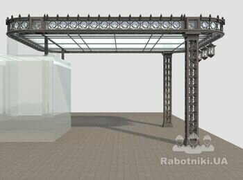 Обшивка металлоконструкции монолитным поликарбонатом