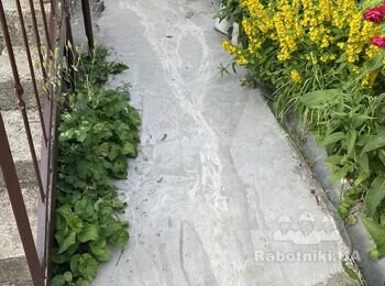 Укладка 75 кВ м тротуарной плитки на бетонное основание