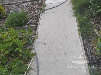 Укладка тротуарной плитки с бордюрами