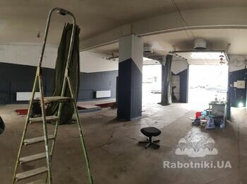 Укладка 100 кв.м. плитки на пол из мраморной крошки
