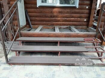 Устройство терассы, двух лестниц и шлифовка деревянного пола