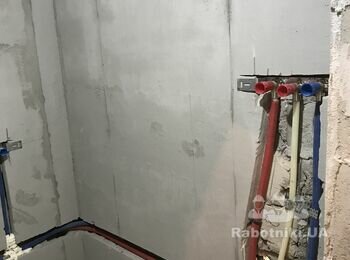 Укладка плитки в санузле 1200х600 и на кузне фартук