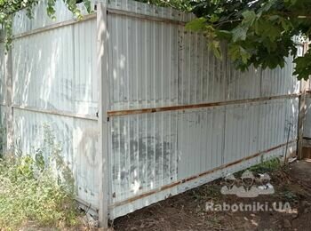 Установка временного забора