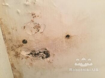 Восстановить потолок гипсокартон залили сверху хороший сосед