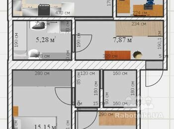 Кладка перегородок с газблока и мокрой зоны с кирпича