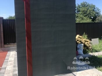Обшивка брусом уличного душа 35 м.кв.