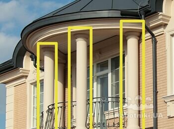 Бетонирование, колонны, армопояс, увязка балконного навеса с фасадом