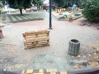 Укладка 900 кв. М тротуарной плитки на отсев
