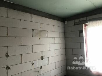 Шпаклевка стен из газоблоеп и потолка из гипсакартона