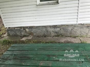 Залить отмостку на старую ,дом 620:110 см