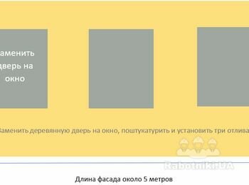 Поштукатурити фасад і вставити вікно