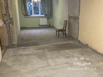 Стяжка, монтаж перегородки и мелкие работы