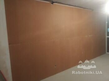 Стартовая штукатурка стен на панели Изоплат. 25 кв. м цена за ДОМОВЛ.