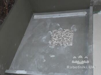 Мозаика на душевой поддон, укладка керамогранита