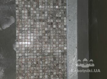 Мозаика на душевой поддон, укладка керамогранита