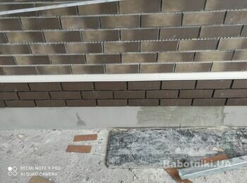 Затирка фасадной плитки 130 м2.