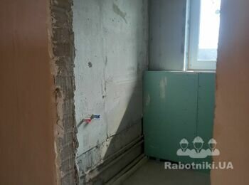 Укладання плитки санвузол + вітальня (підлога).Загальна пл - 54 кв. м