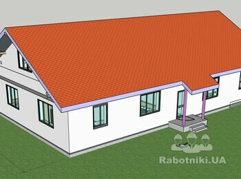 Монтаж металлочерепицы на 2-скатную крышу 350м2, с. Белогородка