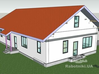 Монтаж металлочерепицы на 2-скатную крышу 350м2, с. Белогородка