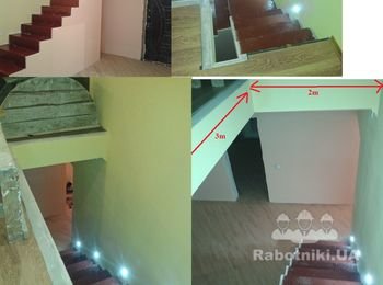 Обшивка деревом бетонной лестницы - дуб