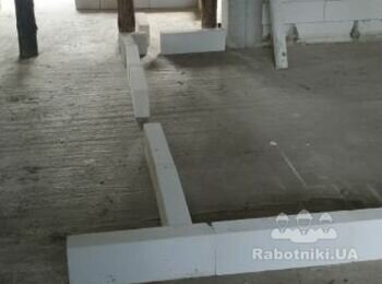 Кладка газоблока для перегородок (100мм)