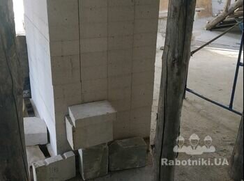 Кладка газоблоку для перегородок (100мм)