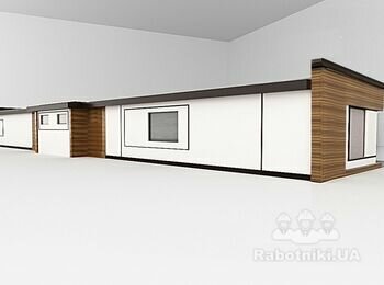Наружная отделка здания 200 м.кв.