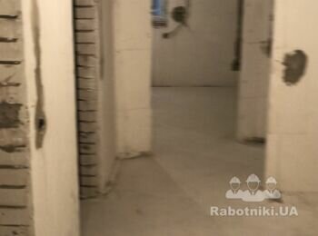Штукатурка стен под обои, укладка плитки