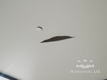 Замена полотна натяжной потолок 35-40 м2