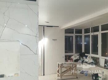Замена полотна натяжной потолок 35-40 м2