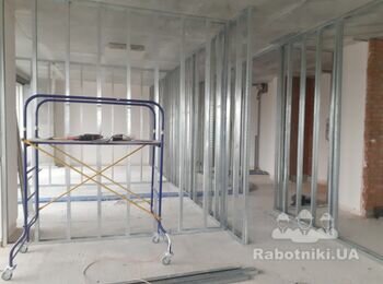 Монтаж перегородок и потолков из Гкл