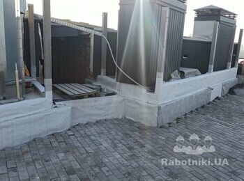 Подрезка и укладка тротуарной плитки 200*100*40