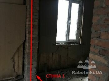 Черновая кладка внутренних перегородок, 20 кв. м