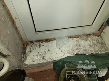 Штукатурні укоси балконного блоку + шматок стіни