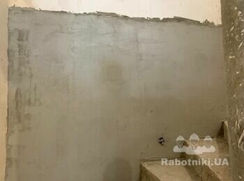 Шпаклювати стіни і укоси + драбина