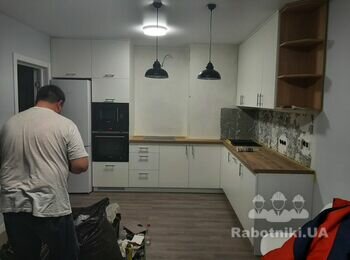 Укладка керамогранита 1200*600 на кухне
