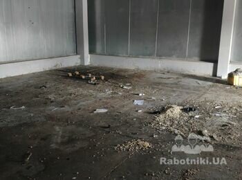 Уборка пола в складском помещение, площадью 280 кв. м.