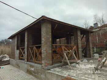 Установка бруса 50х50