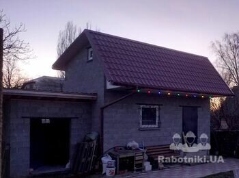 Штукатурка фасада хоз.блока 110кв