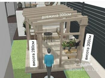 Нужно изготовить перголу 18.8 кв м2 есть эскиз .