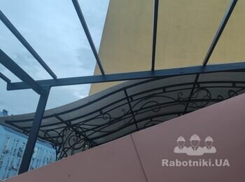 Монтаж монолитного поликарбоната 9 кв.м.