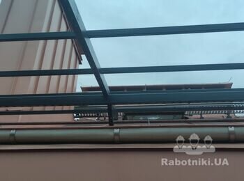 Монтаж монолитного поликарбоната 9 кв.м.