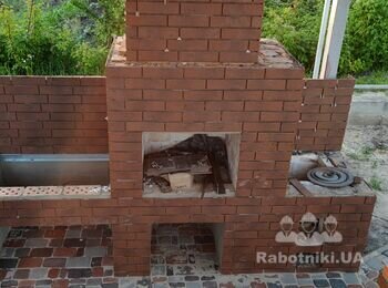 Закончить мангал из кирпича.