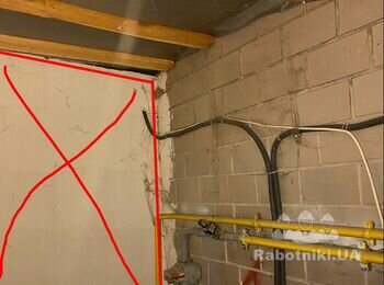Демонтаж 2-х перегородок з газоблоку + монтаж перегородки з ГКЛ